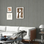 YXTII 20.8" x 393.7" Gray Grasscloth Peel and Stick Wallpaper, Textured - Image 6