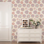 Boho Wallpaper Peel and Stick, Vintage Circle Floral Contact Paper, Abstact - Image 7