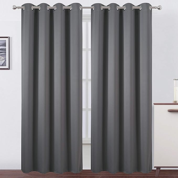 LEMOMO Blackout Curtains 66 x 95 inch/Frost Grey Curtains Set of 2 by Lemomo