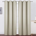 LEMOMO Light Beige Thermal Blackout Curtains/42 x 95 Inch/Set of 2 Panels Room by Lemomo