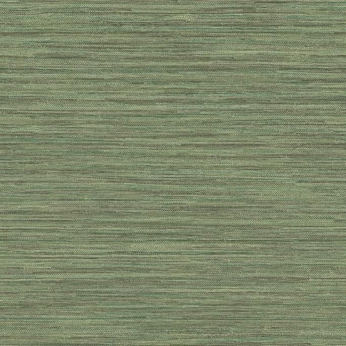 Tempaper Textured Green Horizontal Faux Grasscloth Removable Peel and Stick by TempaperCo