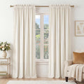 NICETOWN Ivory White Velvet Curtains 84" Long by NICETOWN