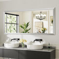 72x32 Inch Brushed Silver Bathroom Mirror by Briivuemodernmirrors