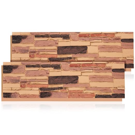 2 Pack Faux Stone Panels Interior 45.6''l x 11.8''h x 0.98''d Faux Siding by Unknown