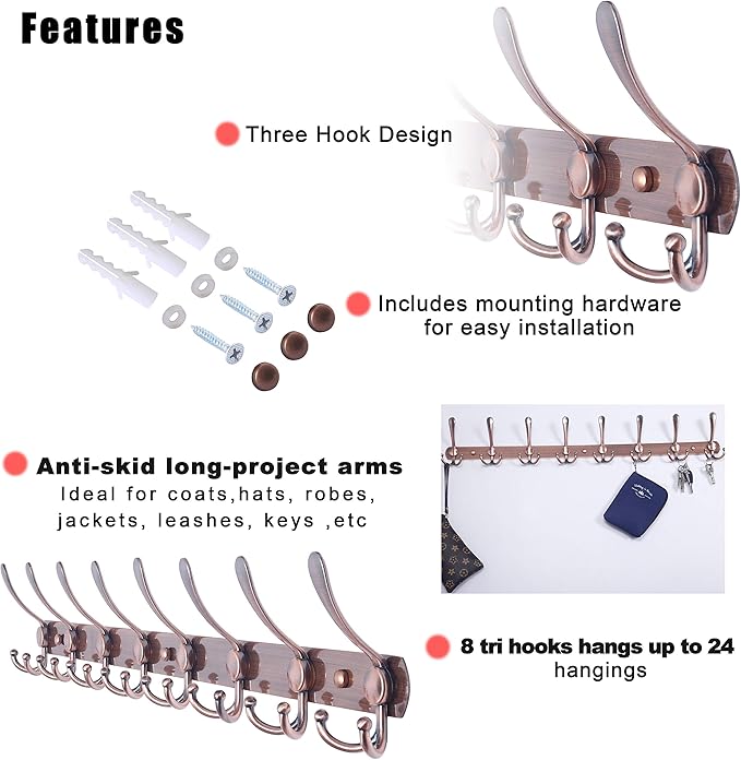 Dseap Coat Rack Wall Mount - Image 7