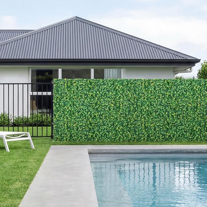 VEVOR Artificial Plant Wall, Each Panel 2 x 8 ft Artificial Boxwood Panels - Image 8