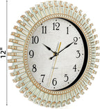 Noamus 12" Retro Wall Clock, Silent Non-Ticking Round Clock, Aqua Battery - Image 2