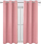 LEMOMO Pink Blackout Curtains 34 x 63 Inch Length/Set of 2 Curtain - Image 2