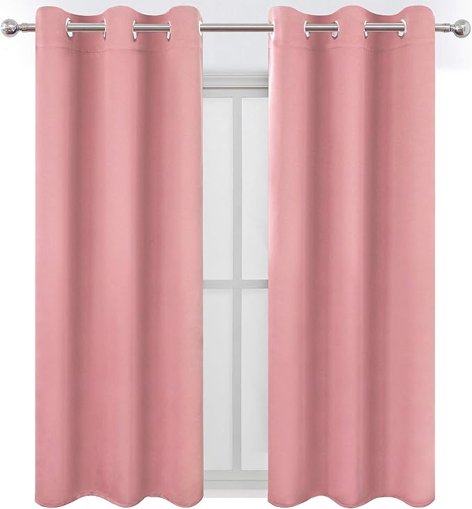 LEMOMO Pink Thermal Blackout Curtains/38 x 63 Inch/Set of 2 Panels Room - Image 2