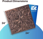 Art3d 12-Pack PVC Drop Ceiling Tiles, 2ft x 2ft, Floral Rose Copper - Image 2