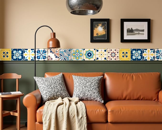 FLFK Wallpaper Border Tile Stickers Peel and Stick Wall Border - Image 3