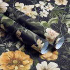 Livebor Floral Peel and Stick Wallpaper Black Floral Contact Paper 16.9"x118.1" - Image 6