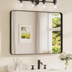 TETOTE 40 x 30 Inch Black Frame Mirror, Bathroom Vanity Mirror by TETOTE