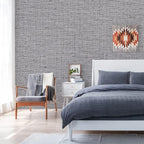 Grey Contact Paper Peel and Stick Wallpaper 32.8ft Pre-Pasted Grasscloth - Image 6