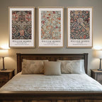 Framed Large William Morris Canvas Wall Art Set of 3, Vintage Floral Botanical - Image 3