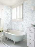 Ismoon Large Floral Peel and Stick Wallpaper Boho White and Blue Contact Paper - Image 8