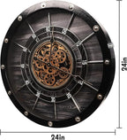 HOIBAI Wall Clock, 24 Inch Moving Gears Clock Large Wall Clock - Image 6