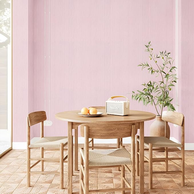 Pink Grasscloth Peel and Stick Wallpaper Texture Contact Paper A Set of 15.7" X - Image 7