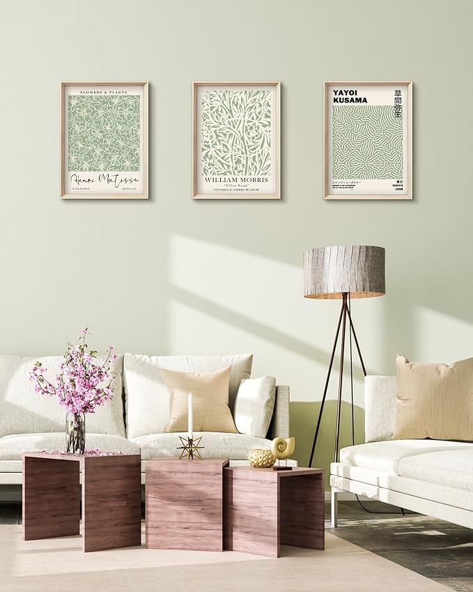 HesenDot Framed Matisse Sage Green Wall Art, William Morris Canvas Wall Decor - Image 7