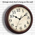 Wall Clock, 9 Inch Silent Non Ticking Classic Battery Operated Clocks, - Image 3