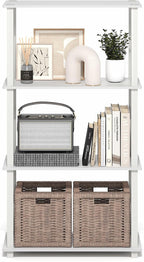 Furinno Turn-S-Tube Storage Shelves, 4-Tier Book Shelf, Corner Shelf, Toolless - Image 5