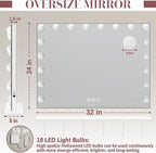 ROLOVE 32"x24" Hollywood Vanity Mirror - Image 3