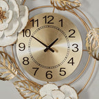 Touch of Class Aurora Ivory and Gold Floral Wall Art Clock - Image 4