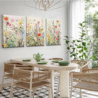 KISSFOX 3 Piece Canvas Wall Art Wildflowers Wall Decor Floral Pictures - Image 3