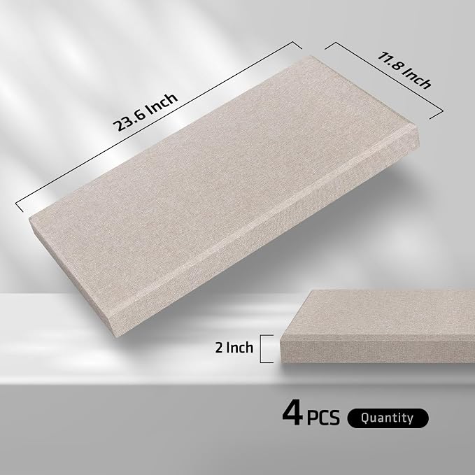 UMIACOUSTICS 4 PCS Acoustic Panels, 2“ Thick 23.6" x 11.8" Fiberglass Sound - Image 2