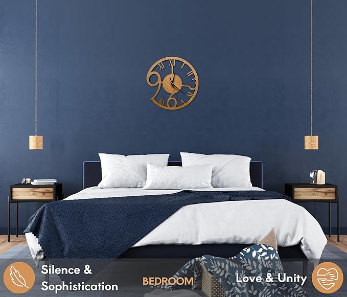 Rizalit Wood Wall Clock Artistic Modern Classic Style Unique Design 11.5 Inch - Image 4
