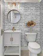 Guvana 17.3" x 394" Grey Brick Wallpaper Peel and Stick 3D Brick Contact Paper - Image 5