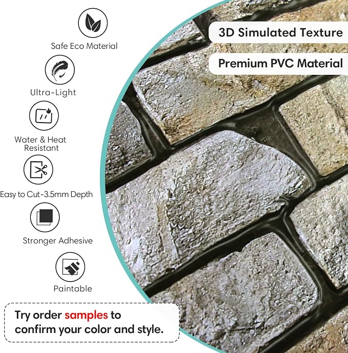 Commomy Faux Brick 3D Wall Panels - Image 3