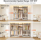 ONBRILL H3 Plus Expandable Wall Mounted Closet System, 5.7FT-8.2FT Closet - Image 3