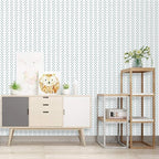 Erfoni Green and White Peel and Stick Wallpaper Herringbone Contact Paper - Image 5