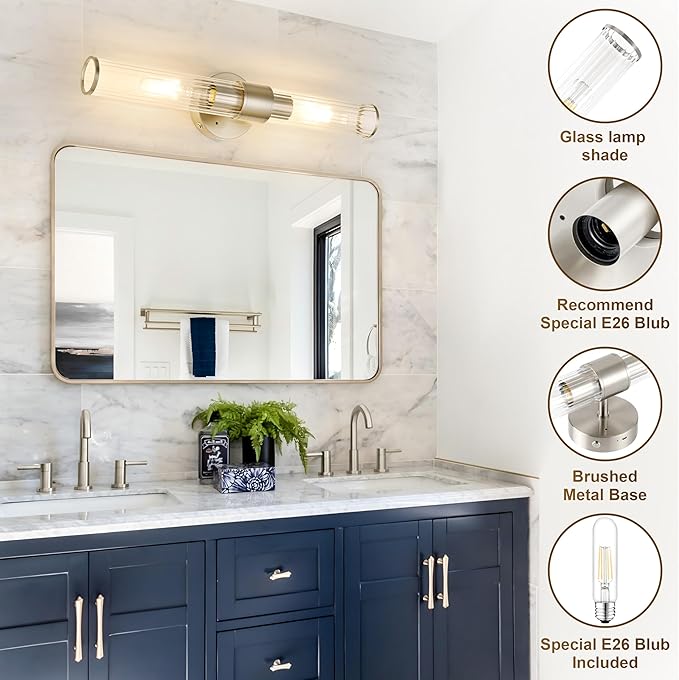 Morauroral Sand Nickel Battery Operated Wall Sconces Set of Two, Rechargeable - Image 4