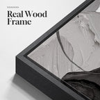 Large Framed Black and White Gray Abstract Wall Art, Minimalist Pictures - Image 5