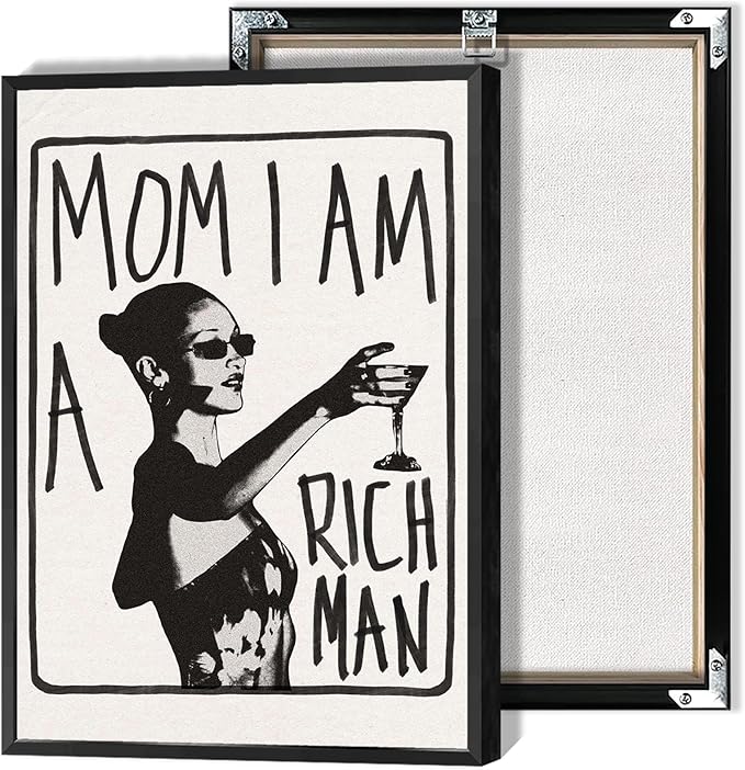 Mom I Am A Rich Man Aesthetic Retro Music Goblet Poster Feminist canvas Wall by Liyark