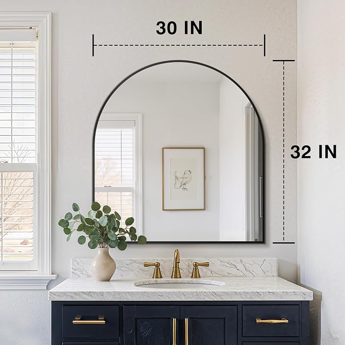 FICTOR Bathroom Mirror for Wall, Arched Vanity Bathroom Mirror for Over Sink - Image 2