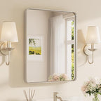 TETOTE Brushed Nickel Bathroom Mirror 24 x 30 Inch by TETOTE