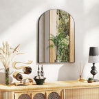 DUMOS Black Metal Arch Vanity Rounded Rectangle Bathroom Mirrors - Image 6