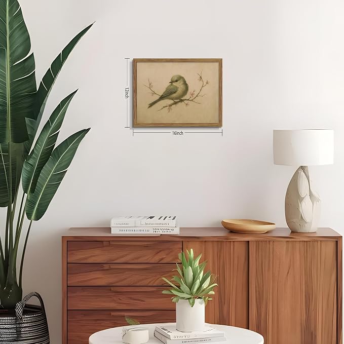Vintage Bird Wall Art, Cherry Blossom Spring Pictures Canvas Wall Decor - Image 3