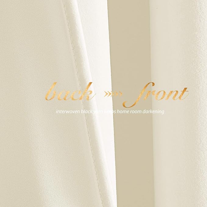 NICETOWN Ivory White Velvet Curtains 120 inches Long - Image 4