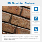 COMSTICKC 3D Brown Faux Brick Wall Panels Peel and Stick Wall Stickers - Image 4