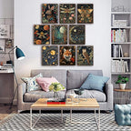 Morris Wall Paintings Poster Set of 9, Vintage Rabbit Fox Starry Sky Bee - Image 5