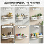 PUSDON 16.5-Inch Extra Long Slim Mesh Shower Caddy, Wall Mounted Bathroom - Image 4
