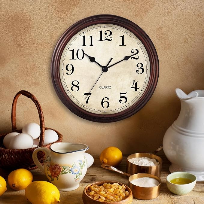 Wall Clock, Bronze Silent Non Ticking Battery Operated Clocks, Decorative - Image 6
