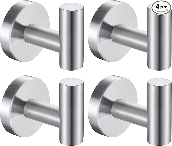Bath Towel Hooks Robe Hook Holder Wall Mount Heavy Duty Wall Hooks SUS 304 by Homagic