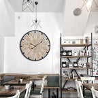 Large Farmhouse Rustic Wooden Wall Clock - Image 8