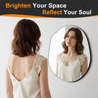 Delma Irregular Wall Mirror, Frameless Decorative Mirror - Image 2