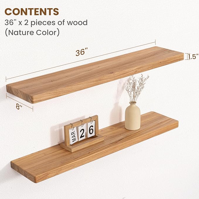 Floating Shelves for Wall, Round Edge Wall Shelves - Image 2
